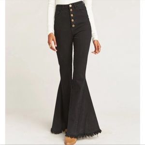 Like New! Show Me Your Mumu Berkeley Button Up Bell Bottoms Flared Jeans Size 26